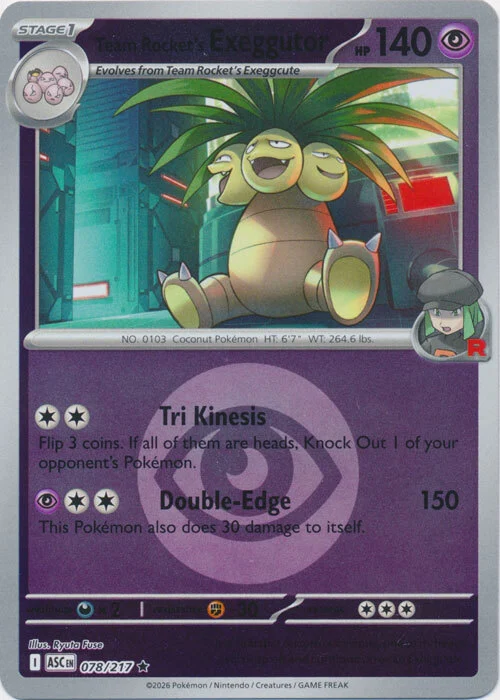 ASC Ascended Heroes - 078/217 - Team Rocket's exeggutor (Energy Reverse Holo)