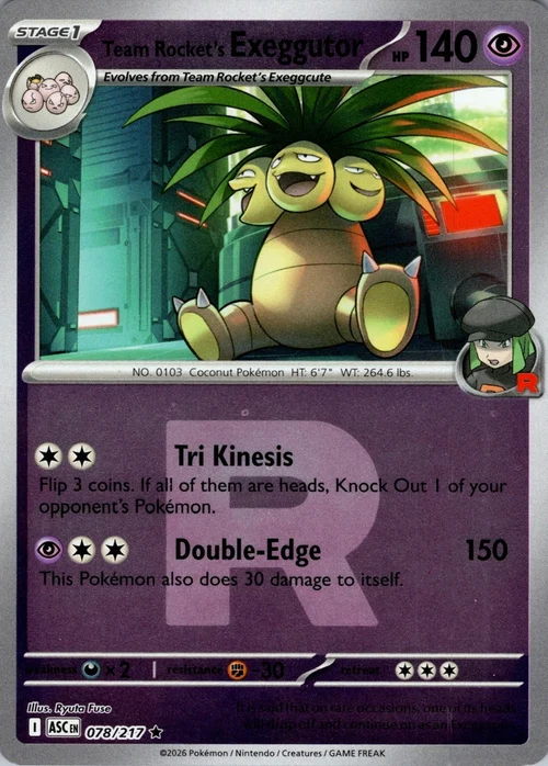 ASC Ascended Heroes - 078/217 - Team Rocket's exeggutor (Rocket Reverse Holo)