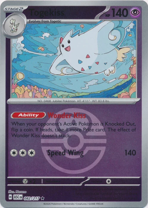 ASC Ascended Heroes - 082/217 - Togekiss (Love Ball Reverse Holo)