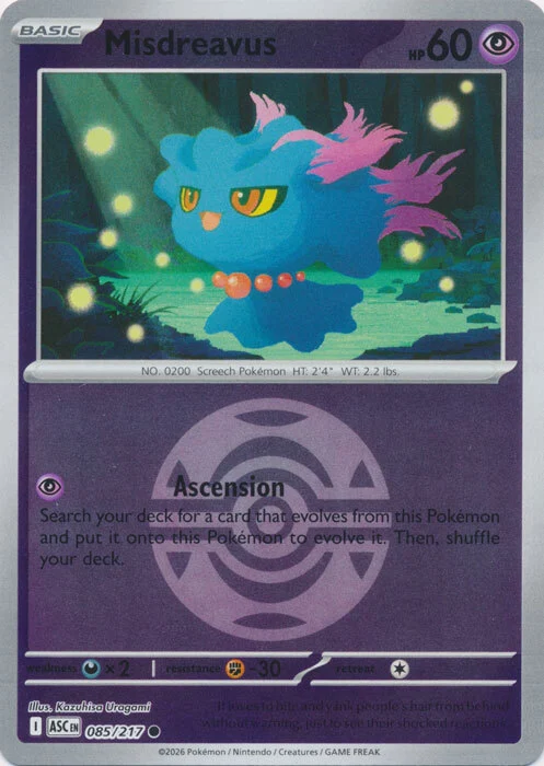 ASC Ascended Heroes - 085/217 - Misdreavus (Dusk Ball Reverse Holo)