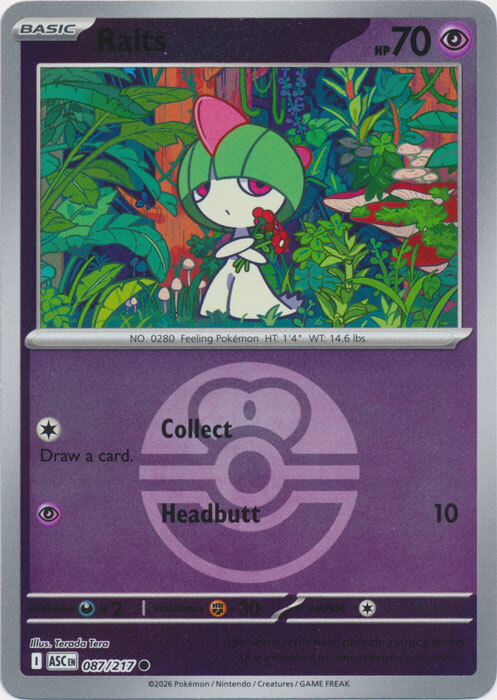 ASC Ascended Heroes - 087/217 - Ralts (Love Ball Reverse Holo)
