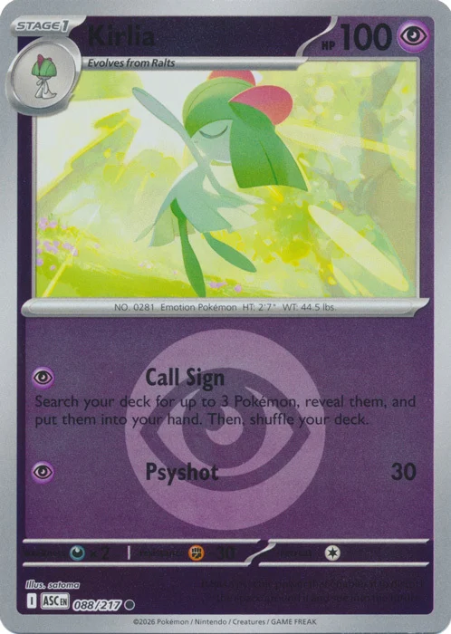 ASC Ascended Heroes - 088/217 - Kirlia (Energy Reverse Holo)
