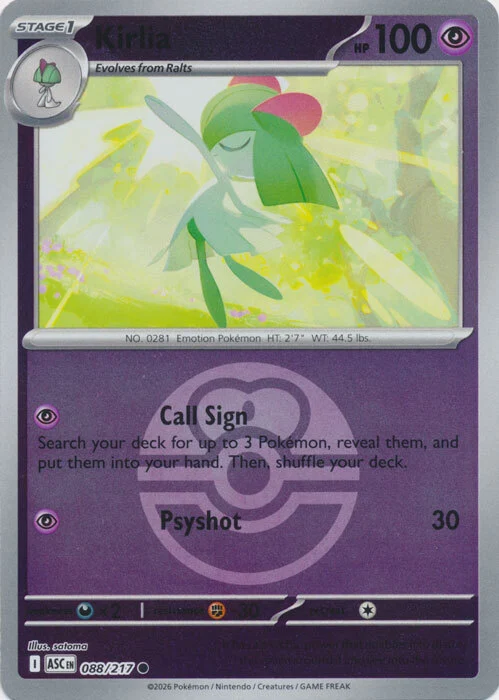 ASC Ascended Heroes - 088/217 - Kirlia (Love Ball Reverse Holo)