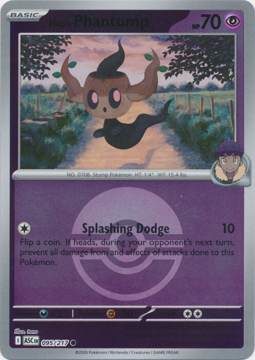 ASC Ascended Heroes - 095/217 - Hop's Phantump (Poké Ball Reverse Holo)