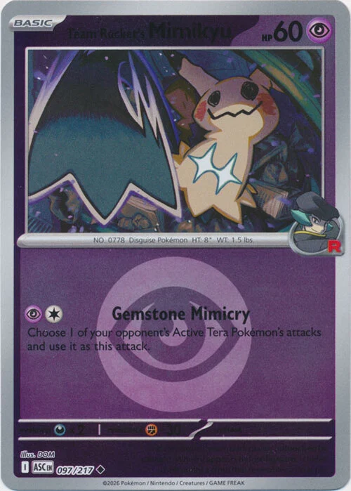 ASC Ascended Heroes - 097/217 - Team Rocket's Mimikyu (Energy Reverse Holo)