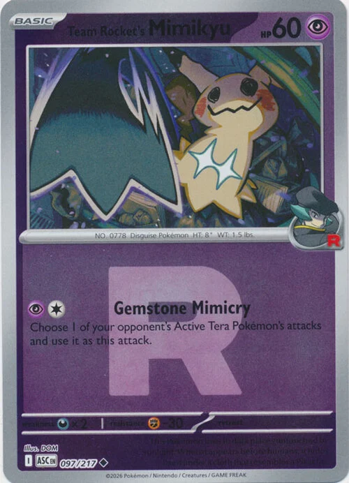 ASC Ascended Heroes - 097/217 - Team Rocket's Mimikyu (Rocket Reverse Holo)