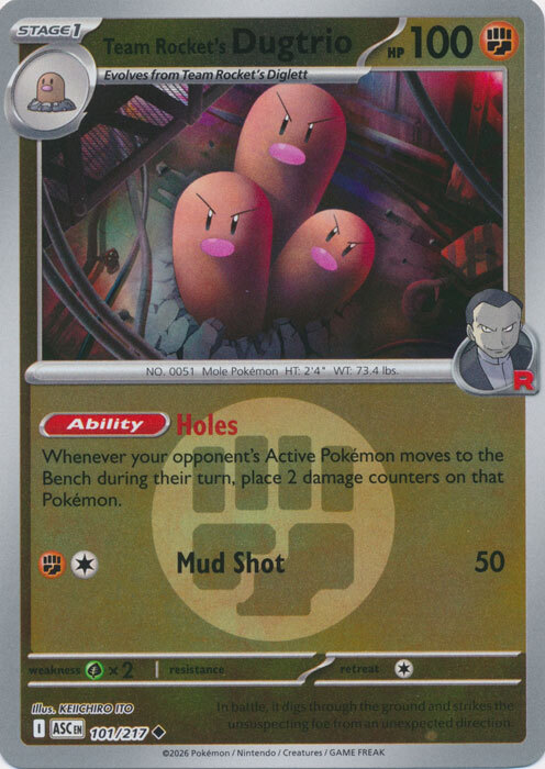 ASC Ascended Heroes - 101/217 - Team Rocket's Dugtrio (Energy Reverse Holo)