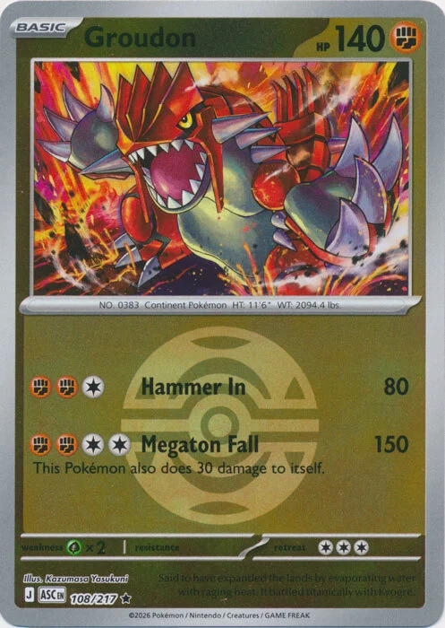 ASC Ascended Heroes - 108/217 - Groudon (Dusk Ball Reverse Holo)