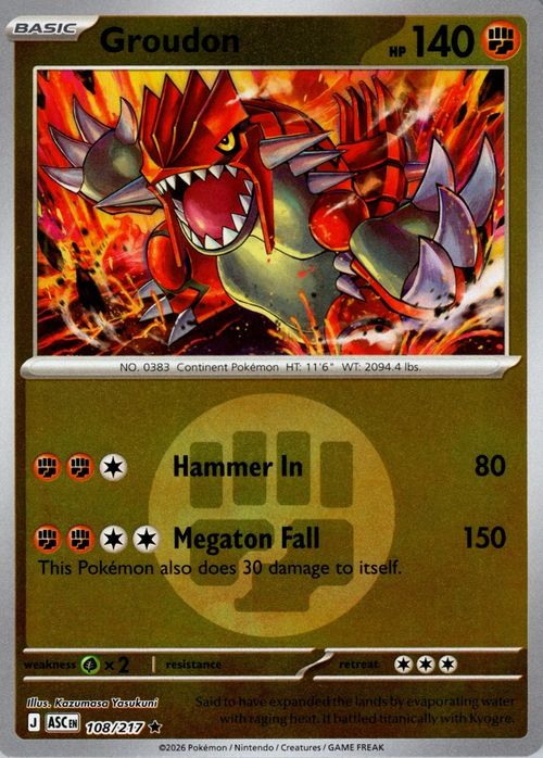 ASC Ascended Heroes - 108/217 - Groudon (Energy Reverse Holo)