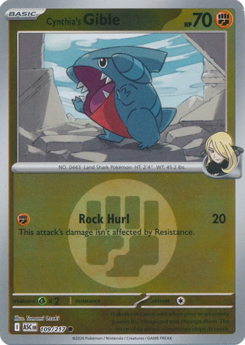 ASC Ascended Heroes - 109/217 - Cynthia's Gible (Energy Reverse Holo)