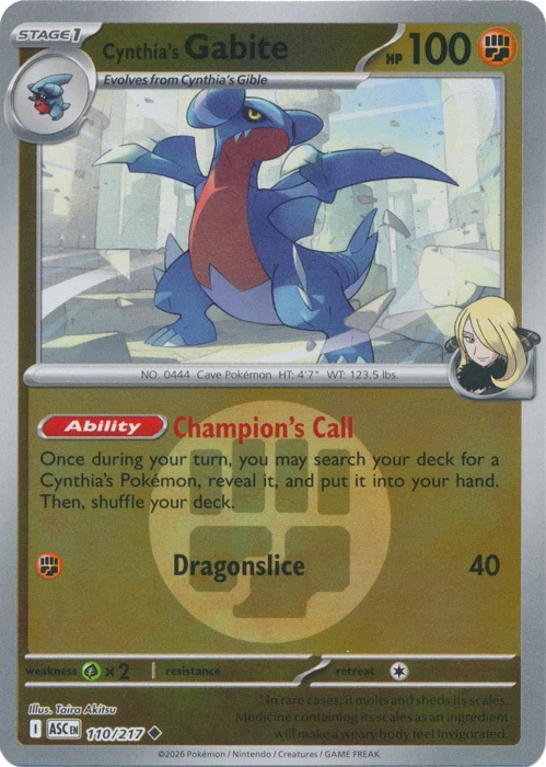 ASC Ascended Heroes - 110/217 - Cynthia's Gabite (Energy Reverse Holo)