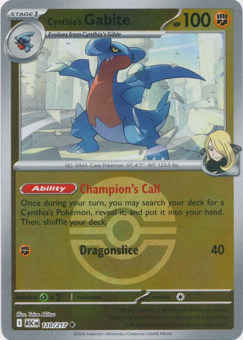 ASC Ascended Heroes - 110/217 - Cynthia's Gabite (Poké Ball Reverse Holo)