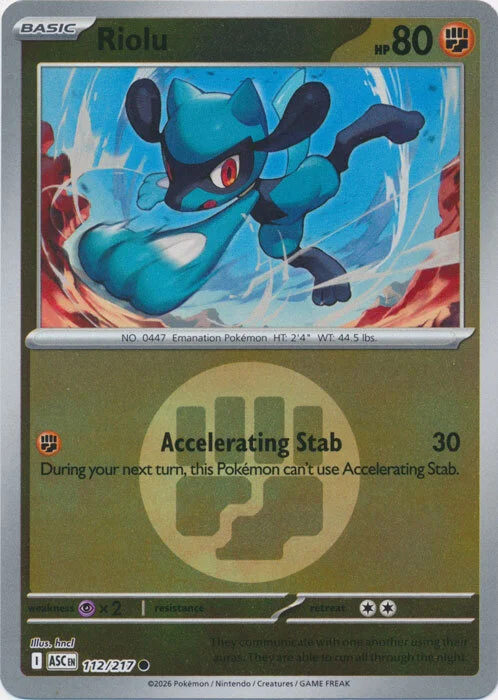 ASC Ascended Heroes - 112/217 - Riolu (Energy Reverse Holo)