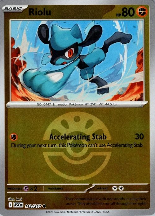 ASC Ascended Heroes - 112/217 - Riolu (Friend Ball Reverse Holo)