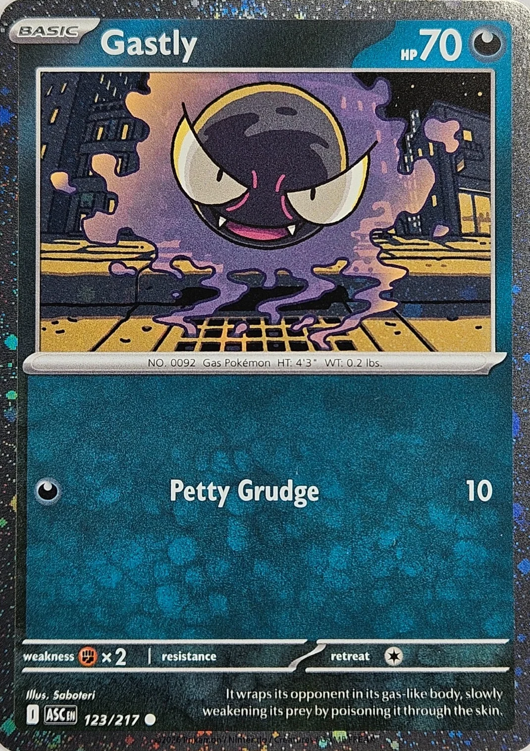 ASC Ascended Heroes - 123/217 - Gastly (Cosmos Holo)