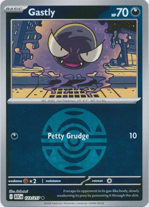ASC Ascended Heroes - 123/217 - Gastly (Dusk Ball Reverse Holo)