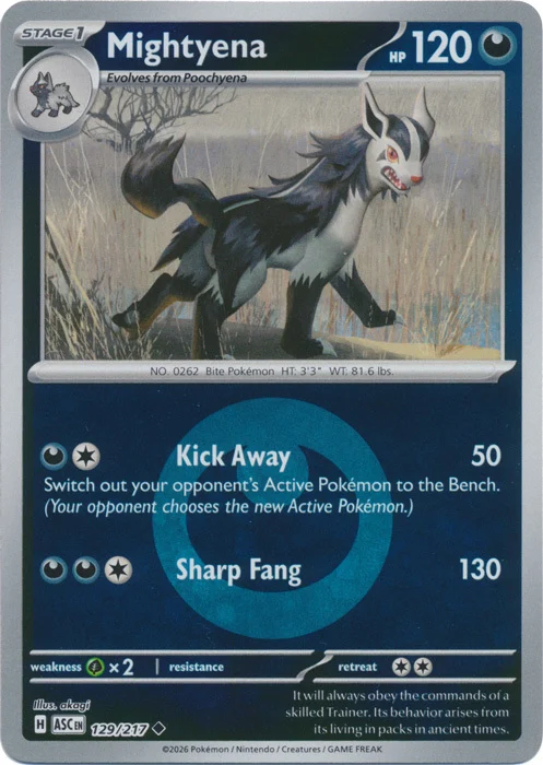 ASC Ascended Heroes - 129/217 - Mightyena (Energy Reverse Holo)