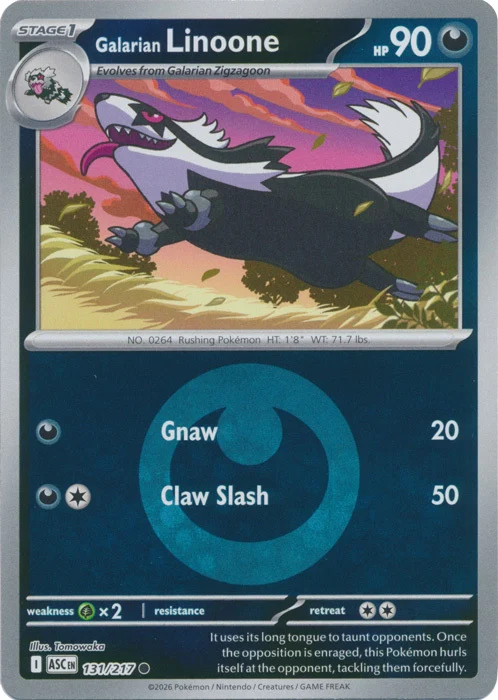 ASC Ascended Heroes - 131/217 - Galarian Linoone (Energy Reverse Holo)