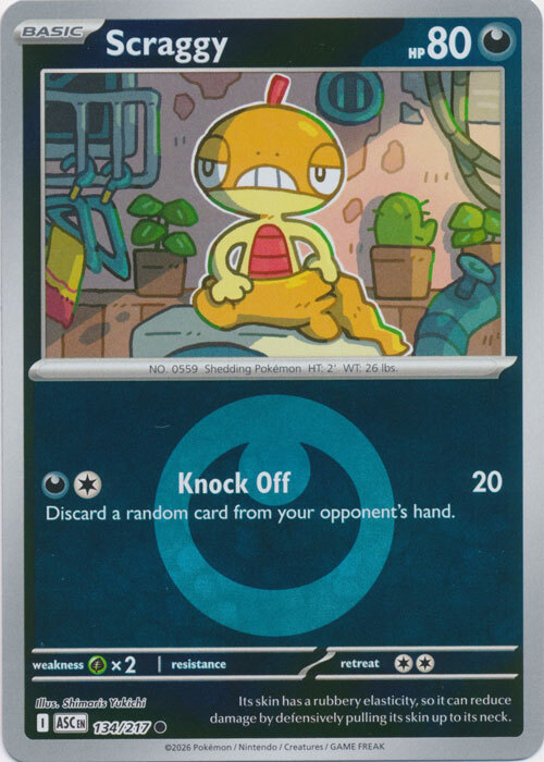 ASC Ascended Heroes - 134/217 - Scraggy (Energy Reverse Holo)