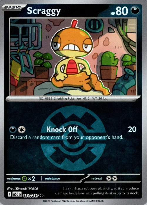 ASC Ascended Heroes - 134/217 - Scraggy (Quick Ball Reverse Holo)