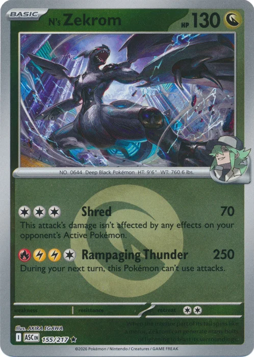 ASC Ascended Heroes - 155/217 - N's Zekrom (Energy Reverse Holo)