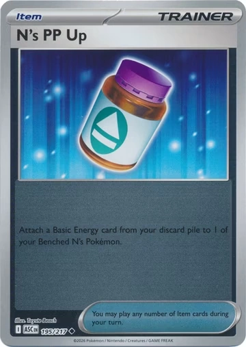 ASC Ascendent Heroes - 195/217 - N's PP Up (Reverse Holo)