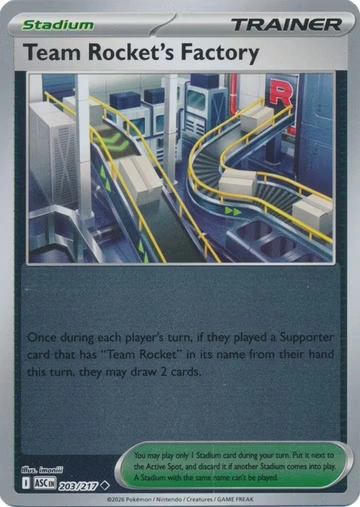 ASC Ascendent Heroes - 203/217 - Team Rocket's Factory (Reverse Holo)