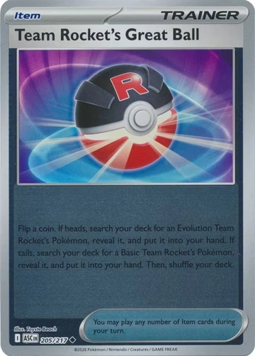ASC Ascendent Heroes - 205/217 - Team Rocket's Great Ball (Reverse Holo)