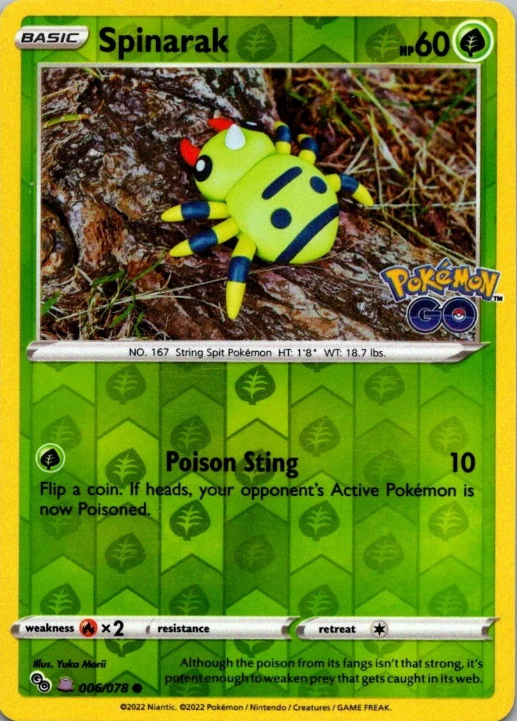 PGO - Pokémon GO - 006/078 - Spinarak (Reverse Holo) (Peelable Ditto)