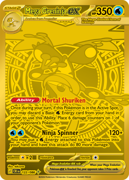CRI Chaos Rising - 122/086 - Mega Greninja ex (złota)